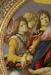 Virgin and Child with Six Angels, called The Madonna of the Pomegranate (detail)